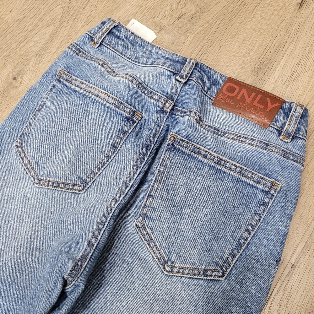 ONLY Erin High Waisted Straight Blue Jeans Size: 25 - Picture 6 of 13